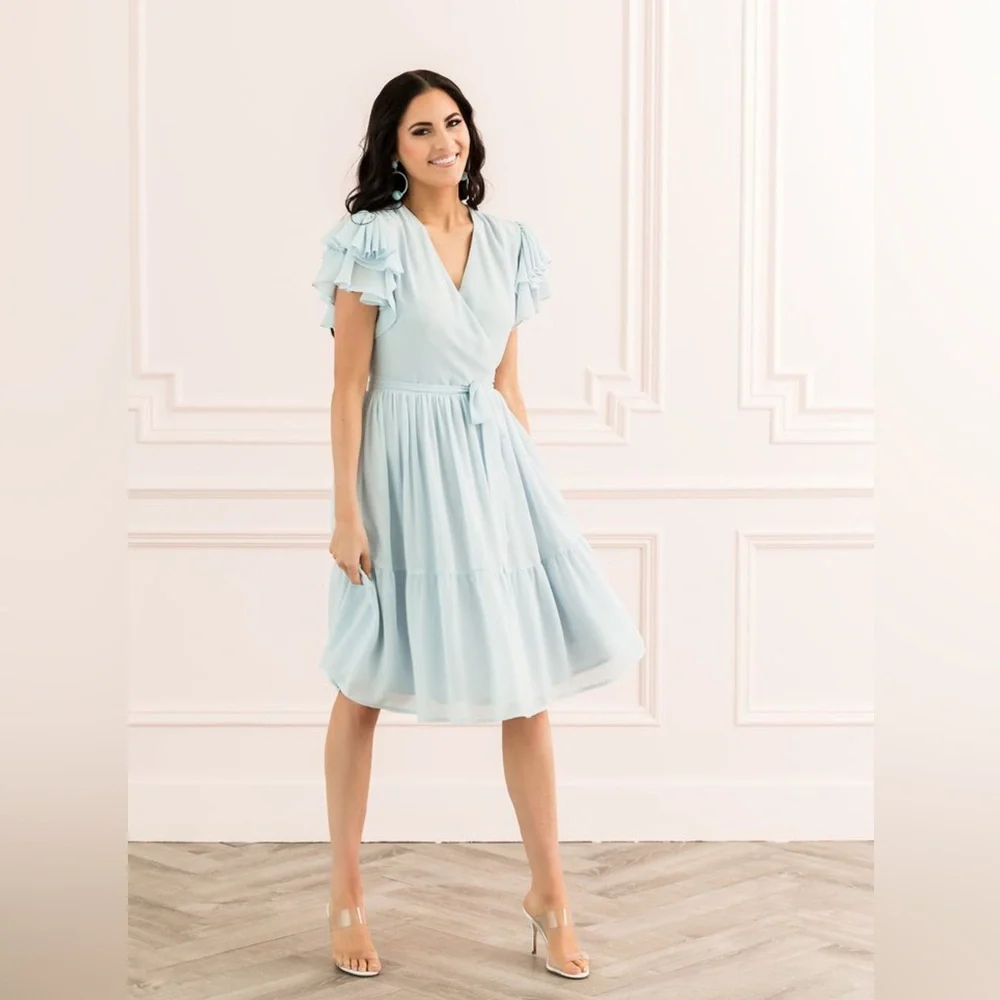 Rachel Parcell Light Blue Ruffle Dress - Picture 2 of 10
